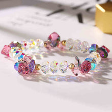Load image into Gallery viewer, Pink Rose Clear Sparkling Austria Crystal Bracelet