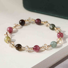 Load image into Gallery viewer, Multicolor Tourmaline Crystal Double Layer Bracelet – Abundance & Balance