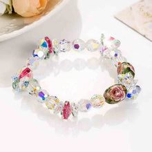 Load image into Gallery viewer, Pink Rose Clear Sparkling Austria Crystal Bracelet