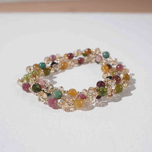Load image into Gallery viewer, Multicolor Tourmaline Crystal Double Layer Bracelet – Abundance & Balance