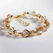 Load image into Gallery viewer, Sparkling Love Austrian Crystal Bracelet Red | Clear | Champagne Gold
