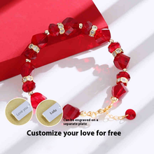 Load image into Gallery viewer, Sparkling Love Austrian Crystal Bracelet Red | Clear | Champagne Gold