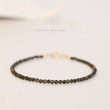 Load image into Gallery viewer, Black Obsidian Crystal Bracelet – 2mm/3mm/4mm Faceted Beads for Grounding and Protection
