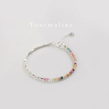 Load image into Gallery viewer, 925 Silver &amp; Multicolor Tourmaline Heart Charm Bracelet – Protection &amp; Energy Balance
