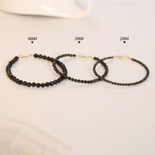 Load image into Gallery viewer, Black Obsidian Crystal Bracelet – 2mm/3mm/4mm Faceted Beads for Grounding and Protection
