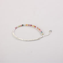 Load image into Gallery viewer, 925 Silver &amp; Multicolor Tourmaline Heart Charm Bracelet – Protection &amp; Energy Balance
