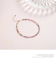 Load image into Gallery viewer, Small Faceted Tourmaline Bracelet – Natural Multicolor Healing Crystals for Love &amp; Charm
