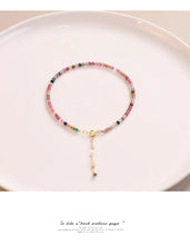Load image into Gallery viewer, Small Faceted Tourmaline Bracelet – Natural Multicolor Healing Crystals for Love &amp; Charm
