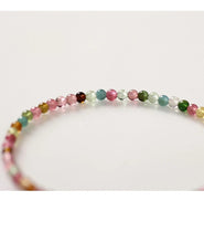 Load image into Gallery viewer, Small Faceted Tourmaline Bracelet – Natural Multicolor Healing Crystals for Love &amp; Charm
