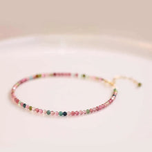 Load image into Gallery viewer, Small Faceted Tourmaline Bracelet – Natural Multicolor Healing Crystals for Love &amp; Charm
