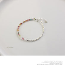 Load image into Gallery viewer, 925 Silver &amp; Multicolor Tourmaline Heart Charm Bracelet – Protection &amp; Energy Balance
