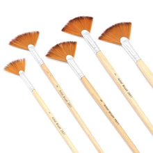 Load image into Gallery viewer, Creative Fan Shape 5Pcs/Set Gouache Painting Pen High Quality Nylon Hair Wooden Paint Brush Sets Drawing Art Supplies
