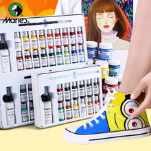 Load image into Gallery viewer, 12/18/24/36 Colors Dope-Dyed Fiber Permanent Waterproof Fabric Paint Set 10ml Textile Acrylic Paints For DIY Clothes Canvas Bags
