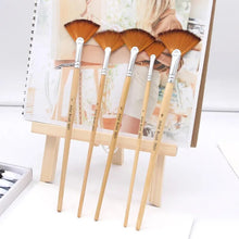 Load image into Gallery viewer, Creative Fan Shape 5Pcs/Set Gouache Painting Pen High Quality Nylon Hair Wooden Paint Brush Sets Drawing Art Supplies
