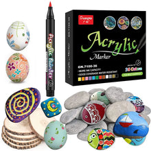 Load image into Gallery viewer, Acrylic Marker 36 Colors Pen Acrylic Paint Brush Markers Pens for Christmas Gift Rock Painting,Card Making,Stone,Metal Ceramics
