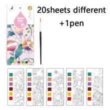 Load image into Gallery viewer, 20 Sheets  Portable Children Watercolor Gouache Painting Book Picture 1 Pen Coloring Drawing Books Set Kids Toys
