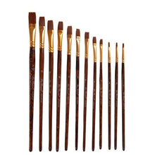 Load image into Gallery viewer, 12 pcs/set Nylon Hair Watercolor Paint Brushes Different Shape Round Plain Tip Gouache Painting Brush Set Art Supplies
