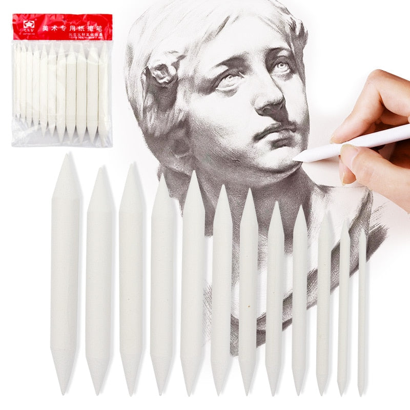 3/6/8/12 Pcs Double Head Durable Art Drawing Tool Pastel New Blending Smudge Tortillon Material Escolar Sketching Paper Pencil