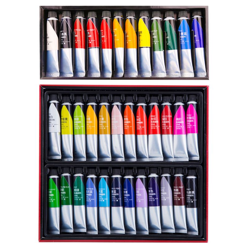 12/24 Colors Professional Acrylic Paint 20ml Drawing Painting Pigment Hand-painted for Kids DIY Artist