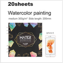 Load image into Gallery viewer, 100% Cotton Professional Watercolor Paper 300g/m 20 Sheets Hand Painted Watercolor Book for Artist Student all Sketch
