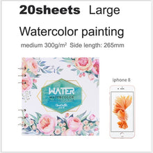 Load image into Gallery viewer, 100% Cotton Professional Watercolor Paper 300g/m 20 Sheets Hand Painted Watercolor Book for Artist Student all Sketch
