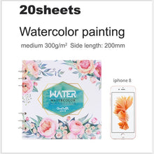 Load image into Gallery viewer, 100% Cotton Professional Watercolor Paper 300g/m 20 Sheets Hand Painted Watercolor Book for Artist Student all Sketch
