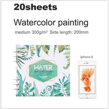 Load image into Gallery viewer, 100% Cotton Professional Watercolor Paper 300g/m 20 Sheets Hand Painted Watercolor Book for Artist Student all Sketch
