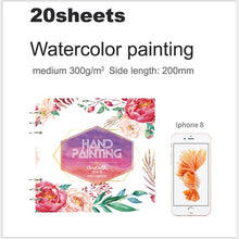 Load image into Gallery viewer, 100% Cotton Professional Watercolor Paper 300g/m 20 Sheets Hand Painted Watercolor Book for Artist Student all Sketch
