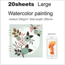 Load image into Gallery viewer, 100% Cotton Professional Watercolor Paper 300g/m 20 Sheets Hand Painted Watercolor Book for Artist Student all Sketch
