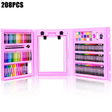 Load image into Gallery viewer, 208 PCS Kid Draw Set Colored Pencil Crayon Watercolors Pens With Drawing Board Drawing Set Toy School Supplies Kid Gifts
