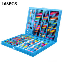 Load image into Gallery viewer, 208 PCS Kid Draw Set Colored Pencil Crayon Watercolors Pens With Drawing Board Drawing Set Toy School Supplies Kid Gifts
