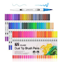 Load image into Gallery viewer, 12-120 Markers Dual Tip Brush Pens Fineliners Watercolor Art Markers for Drawing Painting Art Supplies
