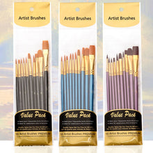 Load image into Gallery viewer, Artist Nylon Paint Brush Professional Watercolor Acrylic Wooden Handle Painting Brushes Art Supplies Stationery 10 pcs
