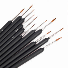 Load image into Gallery viewer, 10 PCS Miniature Paint Brushes Set Professional Nylon hook line pen Art Liner drawing for Acrylic Watercolor Painting
