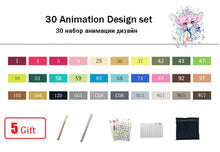 Load image into Gallery viewer, TouchFIVE 30/40/60/80/168 Color Art Markers Set Dual Headed Artist  Sketch Oily Alcohol based markers For Animation Manga
