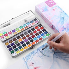 Load image into Gallery viewer, Professional 50/72/90 Colors Solid Watercolor Paints Set Basic Neone Glitter Watercolor Paint for Drawing Art Paint Supplies
